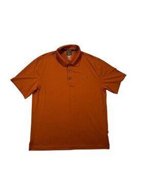 Greg Norman Mens M Orange Polo Shirt Play Dry Short Sleeve Golf Casual Polyester